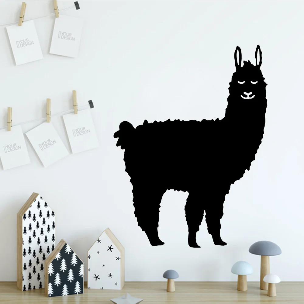 Бесплатная доставка Настенная Наклейка с ламой для гостиной съемная роспись
