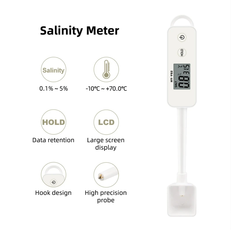 

High-precision Salinity Meter Food Brine Salinity Kitchen Soup Cooked Food Mariculture Digital Display Electronic Salt Measureme