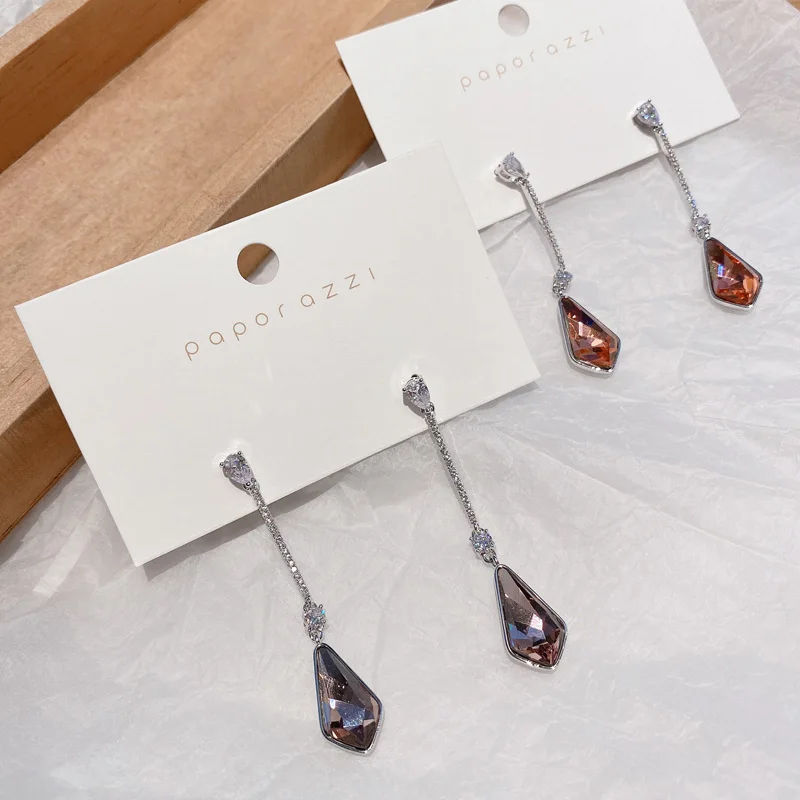

Long Water Drop Dangle Earrings Vintage For Women Zirconia Party Wedding Fashion Jewelry Wholesale S925 Pin High Quality