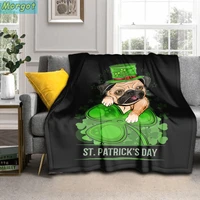 happy st patrick day soft throw blanket lightweight flannel fleece blankets for bed sofa travel camping kids adults warm gift