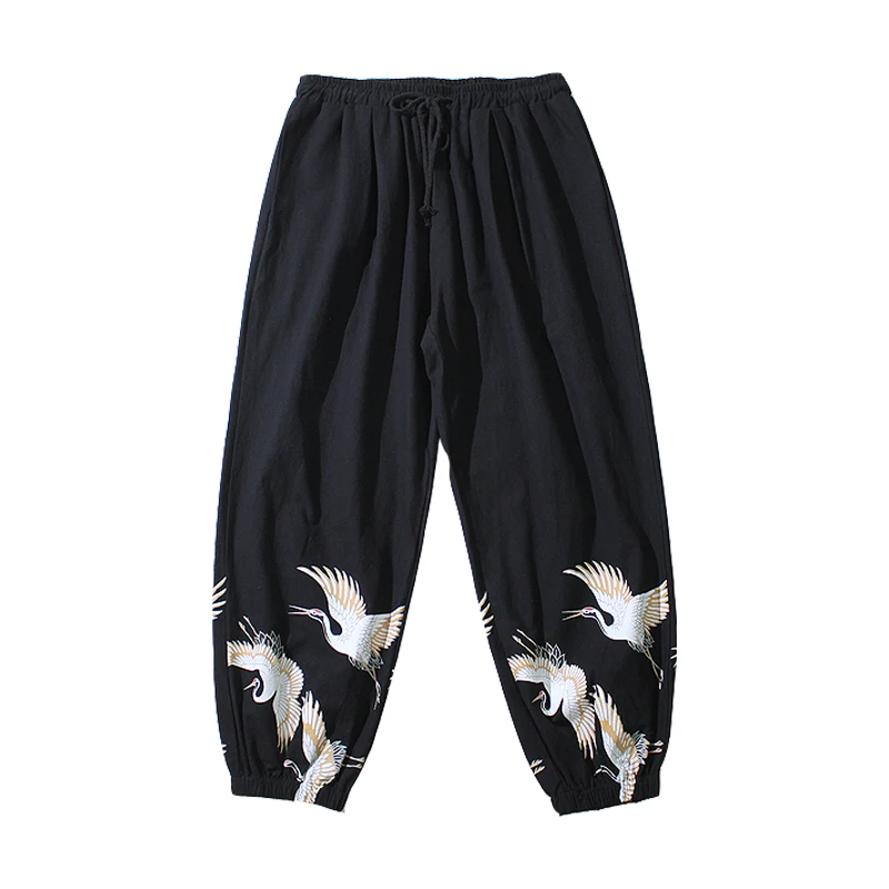 

Fashion Mens Loose Harem Pants Men 2020 Cotton Linen Chinese Style Trousers Male Jogging Pants Loose Print Oversize Pants 5XL