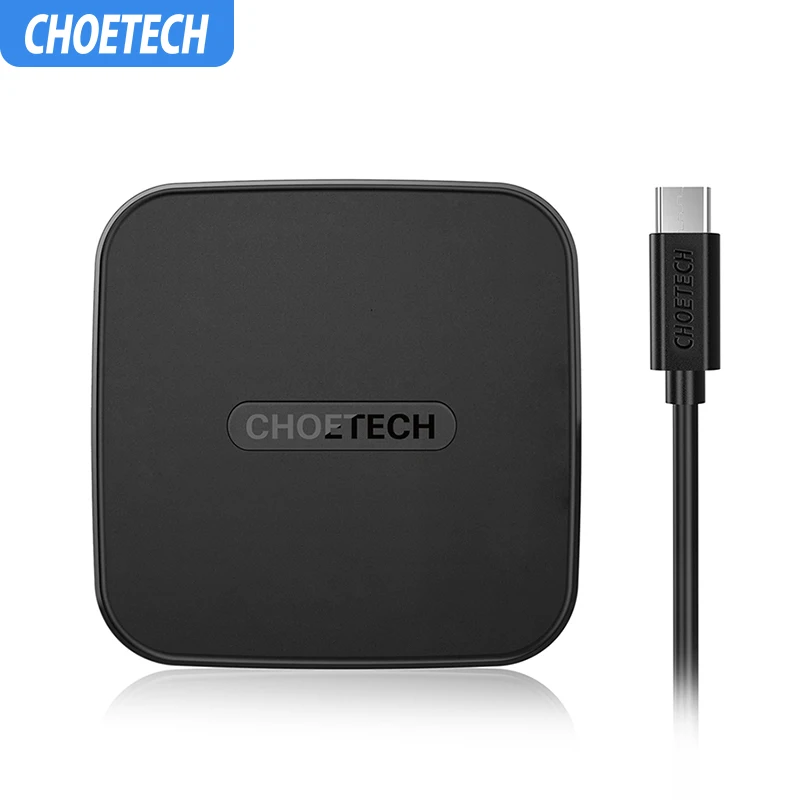 CHOETECH usb type C 10 Вт QI Беспроводное зарядное устройство для iphone 8 Plus 7 6s Беспроводная
