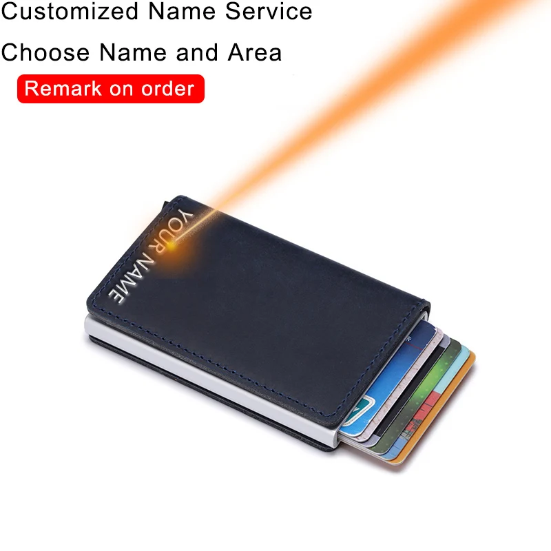 

DIENQI Engraving Wallets Genuine Leather Mens Wallet Rfid Thin Slim Trifold Purse Money Bag Male Dobble Mini Wallet Customize