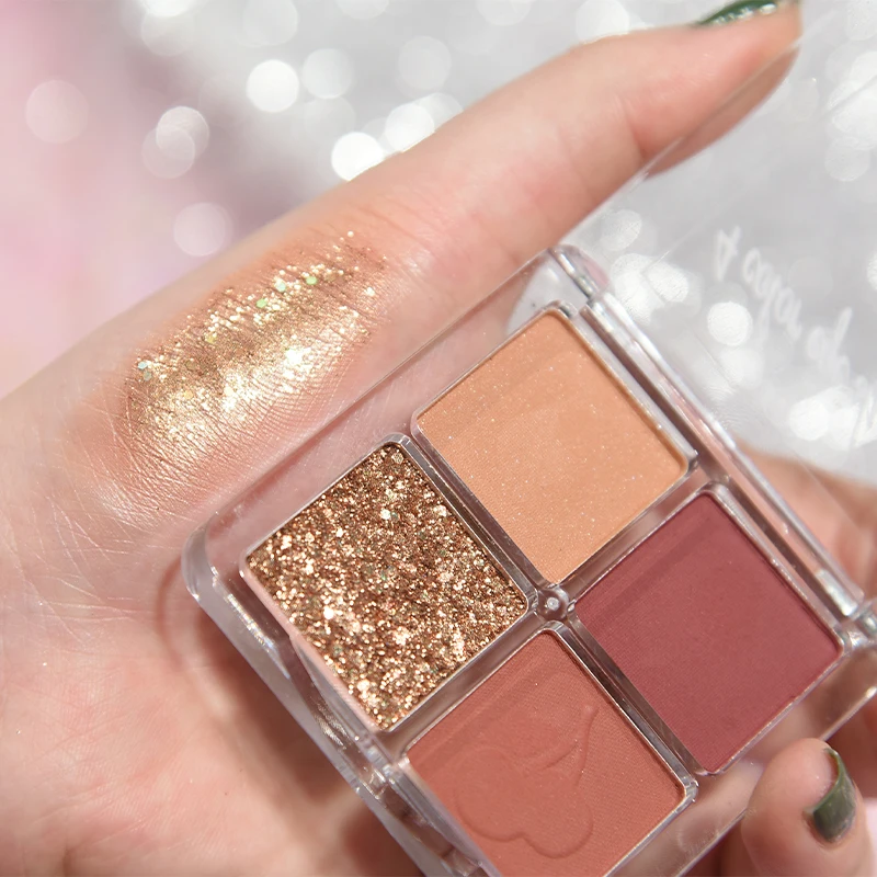 

4 Colors Glitter Eyeshadow Makeup Pallete Matte Eye Shadow Palette Shimmer And Shine Diamond Eyeshadow Powder Pigment Cosmetics
