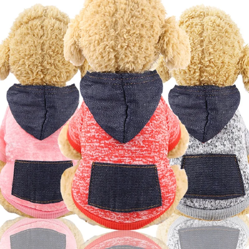 Новая толстовка с капюшоном для собаки зимняя одежда собак маленьких детей