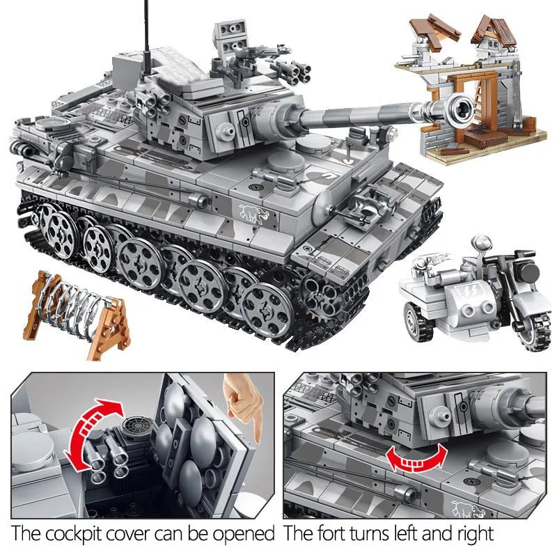 Высокотехнологичный город армейский грузовик немецкий танк тигр T-34