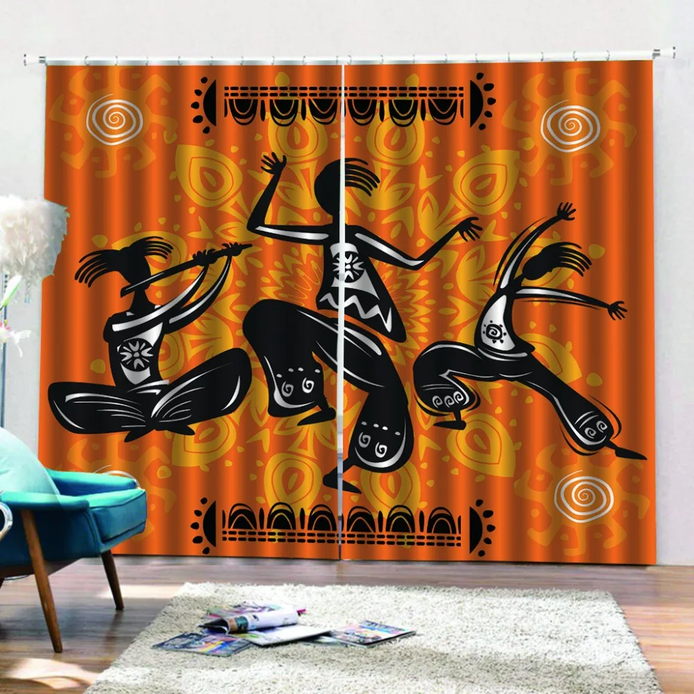 

Ancient Civilization Window Curtain 3D Print African Woman Window Treatment Home Textile Bedroom Living Room Window Drapes