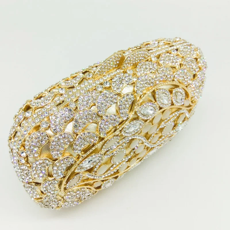 Женский Блестящий клатч Boutique De FGG с золотыми опаловыми камнями|evening clutch bags|bridal
