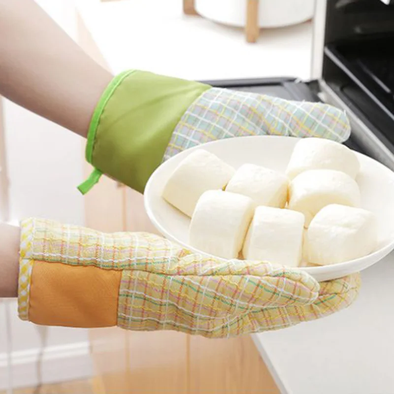 Protective Thickened Microfiber Oven Mitts Home Kitchen Cooking Baking Heat Resistant Gloves Anti-scalding Pot Holder |