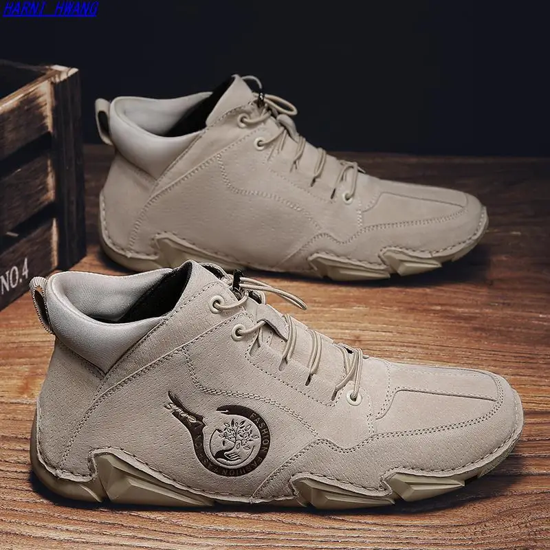 

Men's Spring And Autumn Casual Shoes Leather Non-slip Martin Boots Men's Leather Shoes Oversized Men's Shoes,size 11 Men Shoes