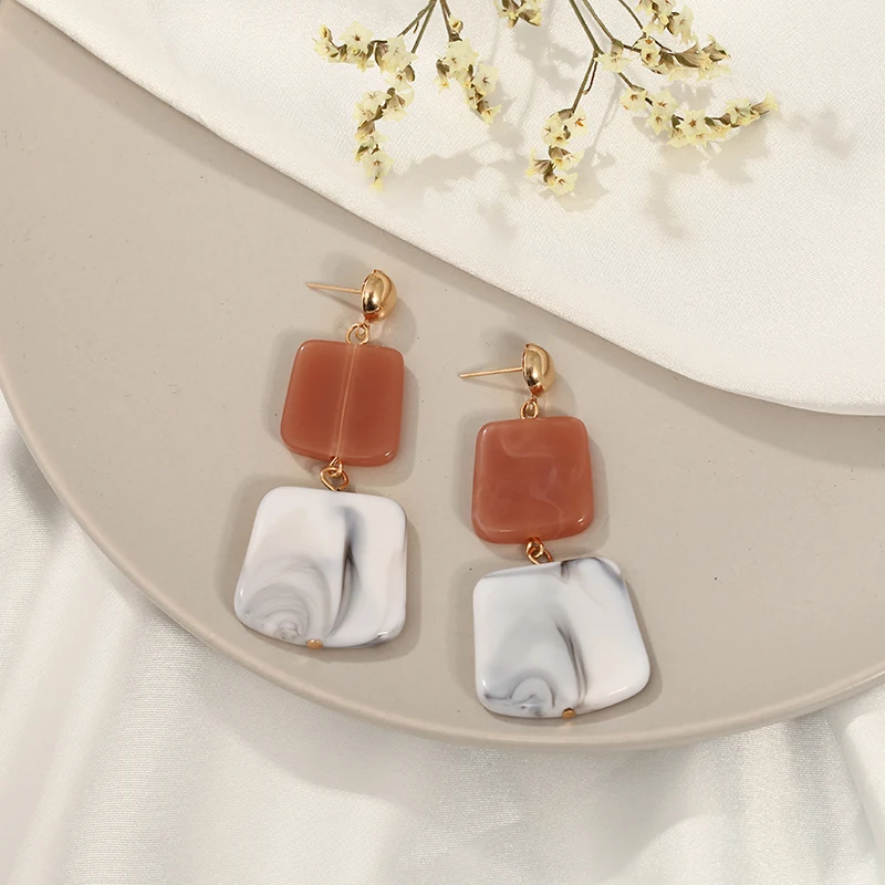 Модные большие висячие серьги из полимера для женщин 2020 новые акриловые