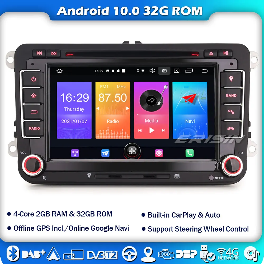 2748 Автомобильная стерео Автомагнитола CarPlay GPS Sat Nav для VW Golf Caddy Jetta Polo Tiguan T5 EOS радио