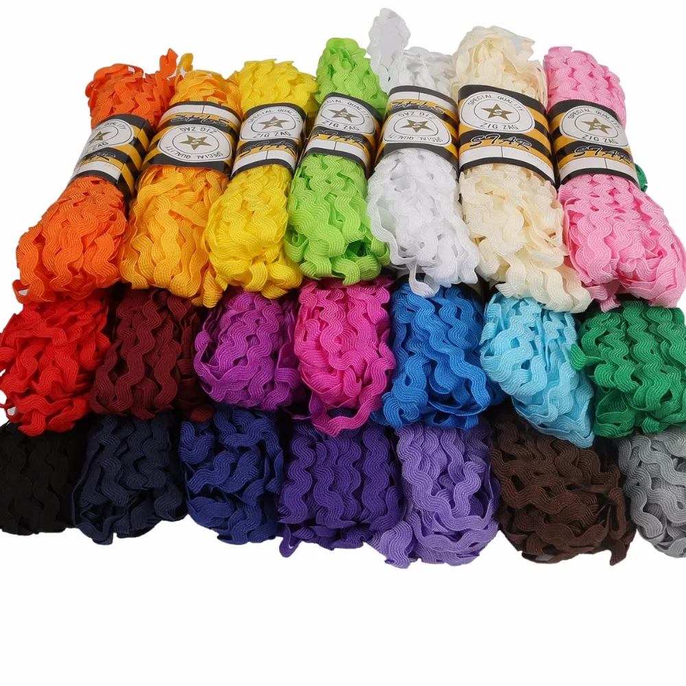 15 ярдов/партия кружевная лента Ric Rac Zig Zag 8 мм | Дом и сад