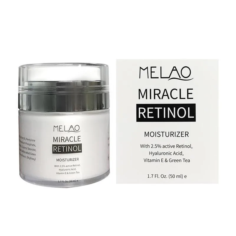 

MELAO 50g Retinol Moisturizer Cream Day Night 2.5% Retinol Cream Hyaluronic Acid Reduces Wrinkles Fine Lines Face Cream