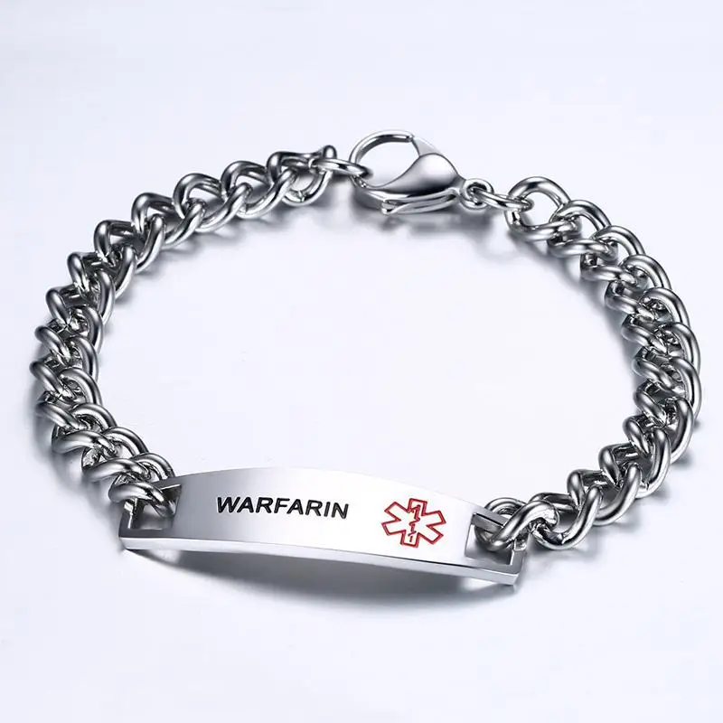 Браслет мужской из нержавеющей стали модная цепь на руку медицинский знак в