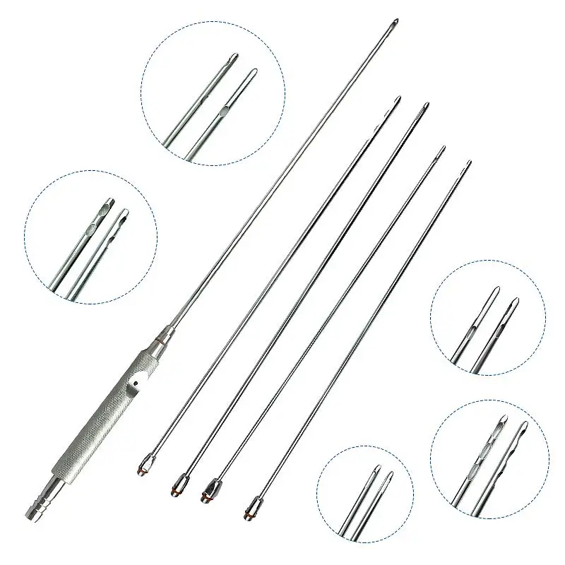 Suction Handpiece Fat Needles Liposuction Cannulas Luer Lock Liposuction Aspirator Handpiece
