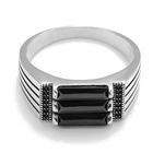 Уникальное и простое инкрустированное черным цирконием креативное геометрическое узор металлическое кольцо Мужские повседневные аксессуары