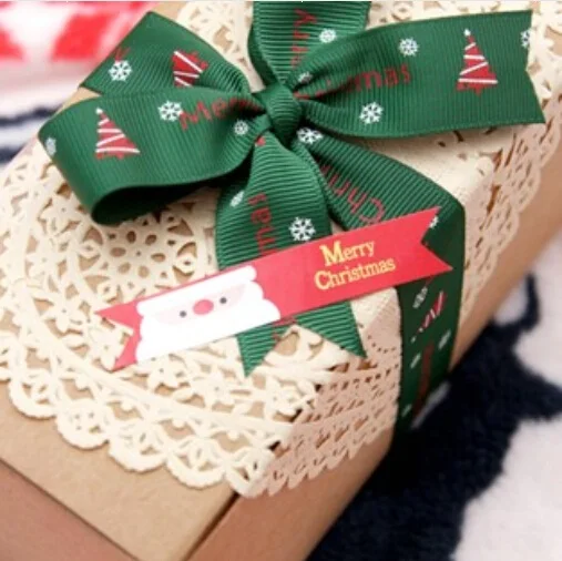 120 шт./лот Популярные Новогодние Стикеры из крафт бумаги с Санта Клаусом и