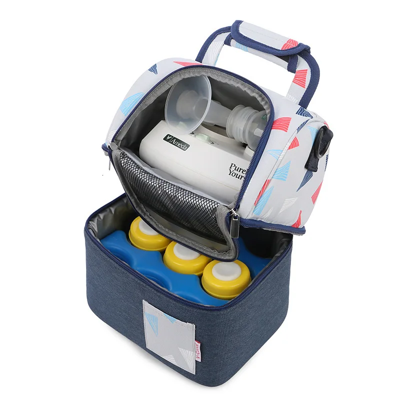 Baby Breast Milk Cooler Feeding Bottle Backpack Breast Pump Storage Double Layer Bag Outdoor Insulation Preservation Mummy Bag