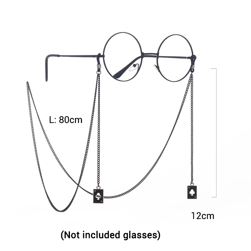 

Vintage Gothic Punk Sexy Lady Antiskid Mask Glasses Chain Poker Pendant Halloween Lanyard Cosplay Fashion Jewelry Gifts