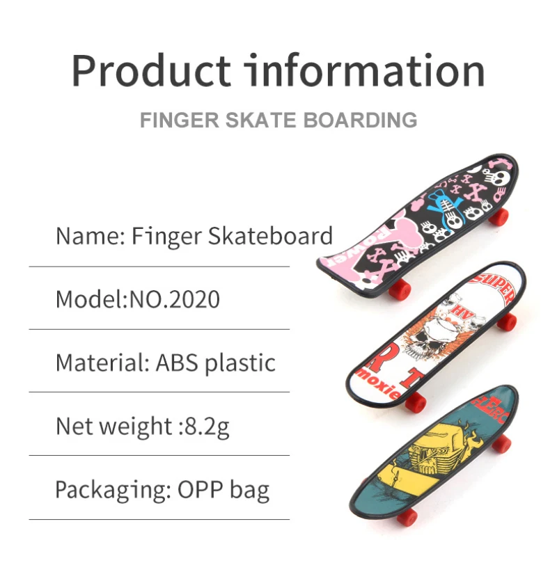 

2021 New Finger Skateboard Finger Creative Decompression Toy (random Pattern)