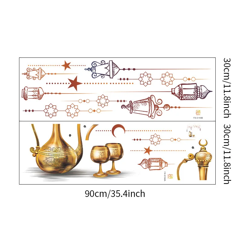 

Crescent Teapot Wallstickers Middle Eastern Style Decoration Wall Paper Removable Self-adhesive Post for Home Decor Accessories