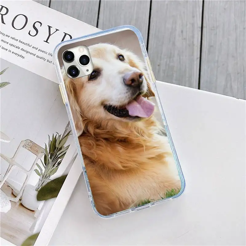 

Golden retriever cute smile face dog luxury Phone Case shell for iPhone 11 12 pro XS MAX 8 7 6 6S Plus X 5S SE 2020 XR