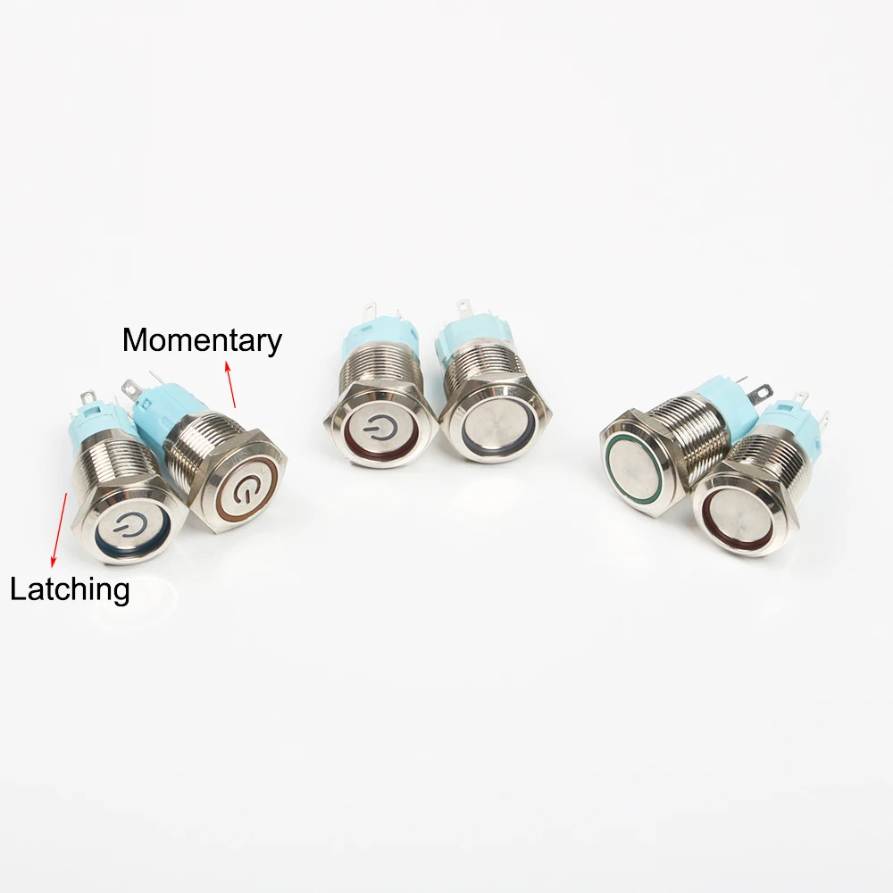 40 шт. 16 мм водонепроницаемый светодиодный металлический кнопочный переключатель