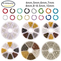 about 5000 pcs jump rings diameter 4x0 7mm iron jewelry connectors chain links multicolor with box set value pack