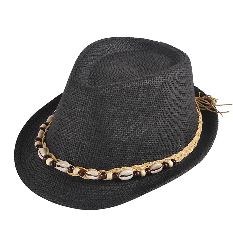 

NEW Summer Straw Fedoras Hat For Men Solid Jazz Caps For Women Paper Sunscreen Beach Sun Hats Travel Brim Wide Cowboy Panama Cap