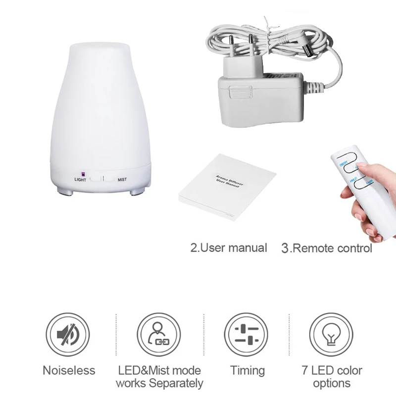 

200ml Aroma Essential Oil Diffuser ultrasonic air Humidifier aromatherapy Cool Mist maker fogger for Home Office and Baby