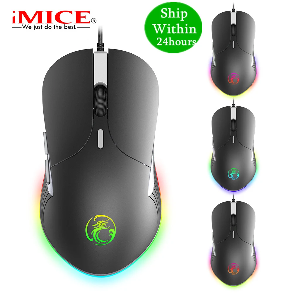 Профессиональная игровая мышь iMICE с RGB-светодиодами USB 6 кнопок 6400 точек/дюйм