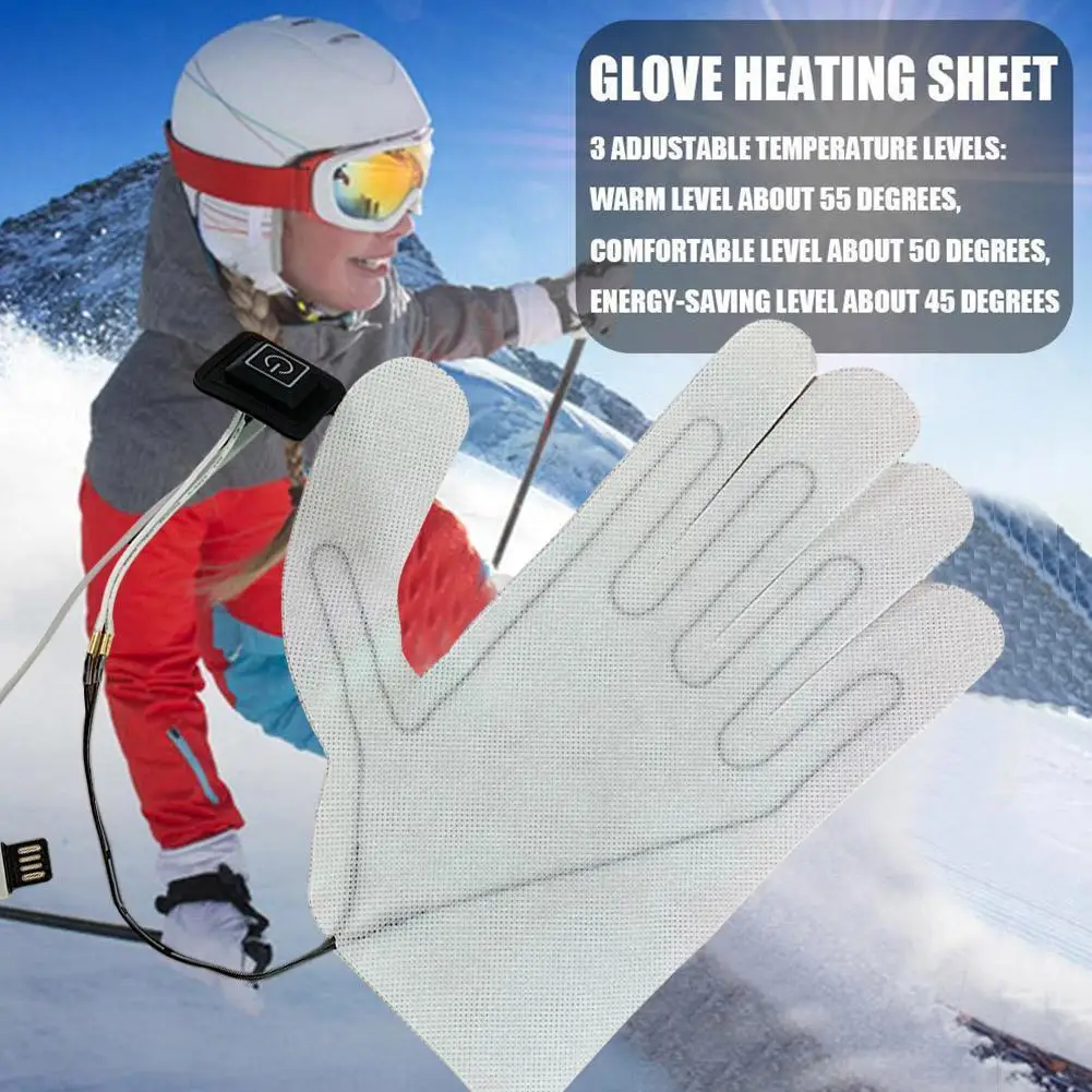 

1pcs/set Glove Heating Pad Usb Heating Heater Portable Washable Durable Electric Sheet Thermal Mitts Three-level Temperature