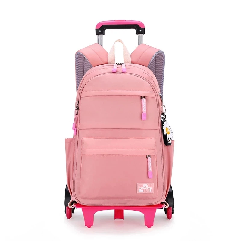2021 Student School bag Rolling Backpack kids Trolley bag girl school backpack Multifunctional child waterproof backpack wheels