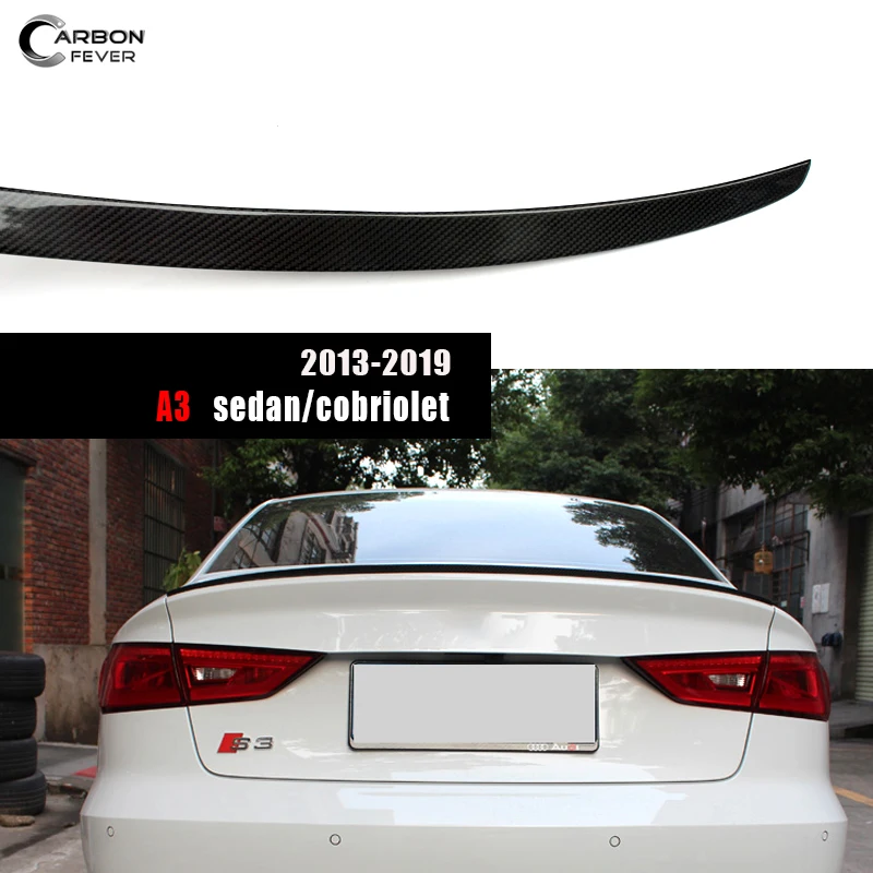 

Gloss Finished Carbon Fiber Rear Trunk Spoiler Lip Wings Fit for Audi 2013 - 2019 A3 (8V) 4-Door Sedan & 2-Door Convertible