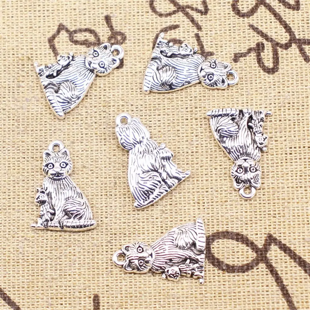 

Supplies For Jewelry Making 10pcs 15x21mm Antique Silver Color Cat Charms
