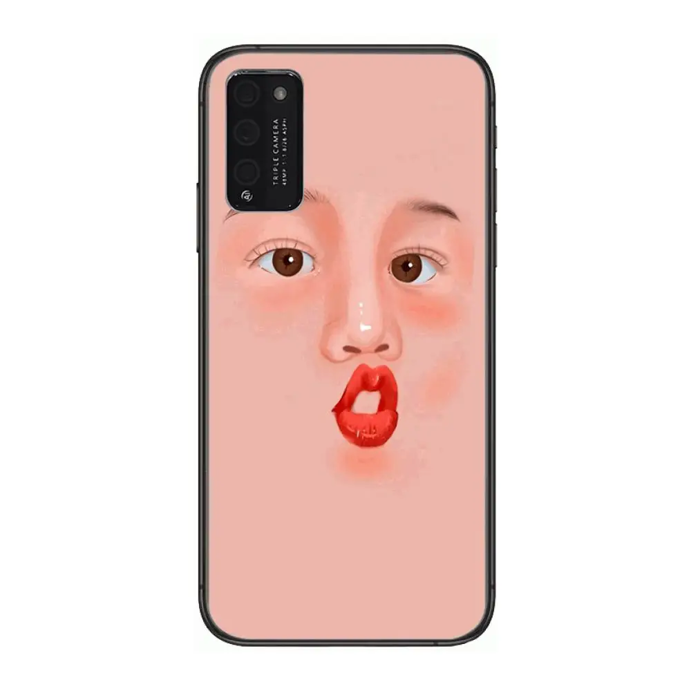 

Beautiful Clear Phone Case For Huawei Honor 10 20 30 9 X Pro Lite V 5G RU Black Etui Coque Hoesjes Comic Fashion