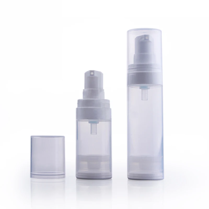 

20pcs 15ml Small Airless Pump Bottle Empty Vacuum Plastic Lotion Bottles Portable Essence Cosmetic Packaging Sample Containers