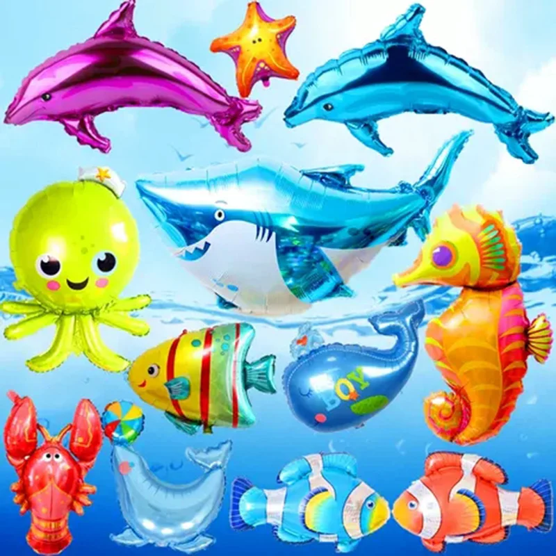Воздушные шары из фольги в виде морского тематического парка 1 шт. большая акула