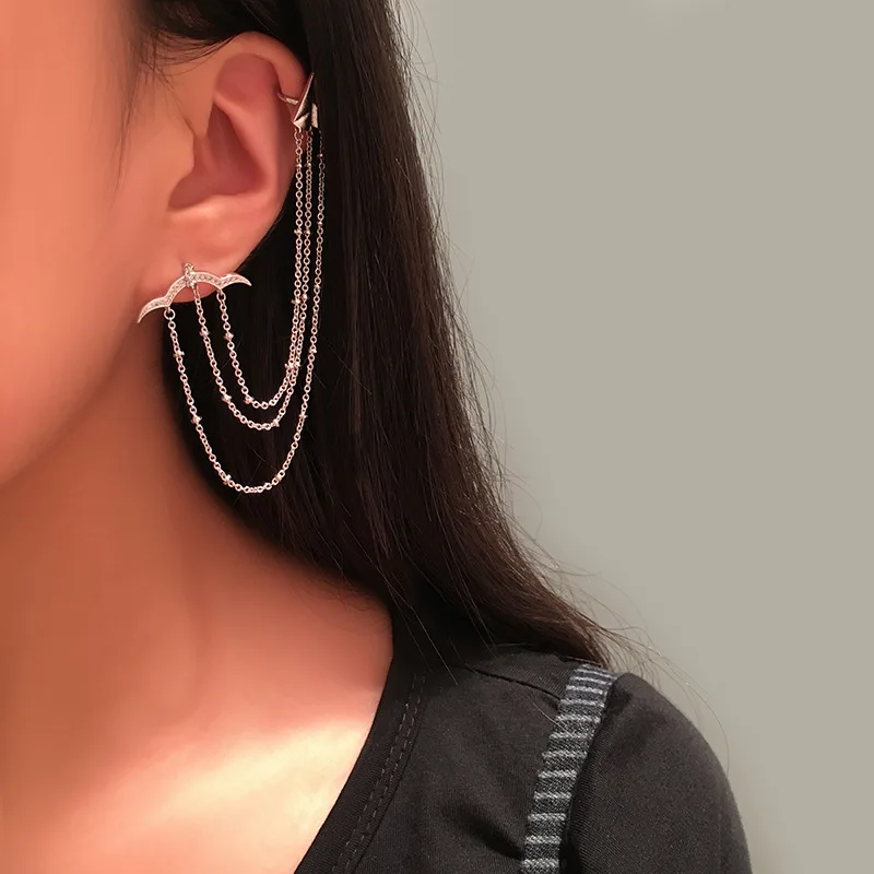

Dazz Trendy Tassel Clip Earrings Pendant Beautiful CZ Zircon Silver Jewelry Party Dress Ladies Ear Fashion Accessories Gift 2019