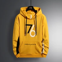 cotton elastic force male embroidery 76er male fund trend hoodie even hat concise printing digital insert color will