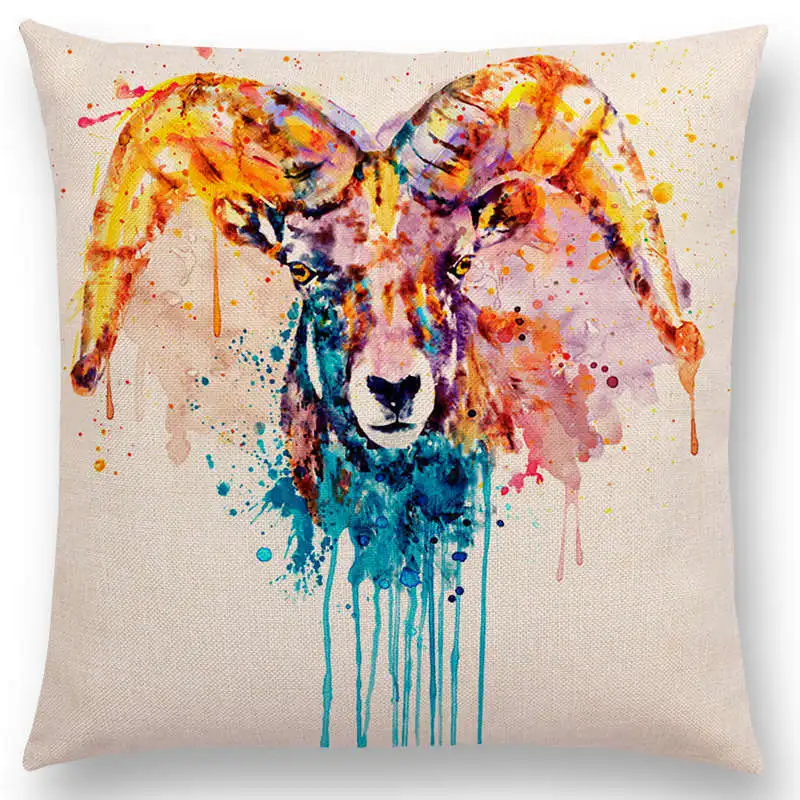 Наволочка для подушки с изображением головы животных и Льва леопарда тигра