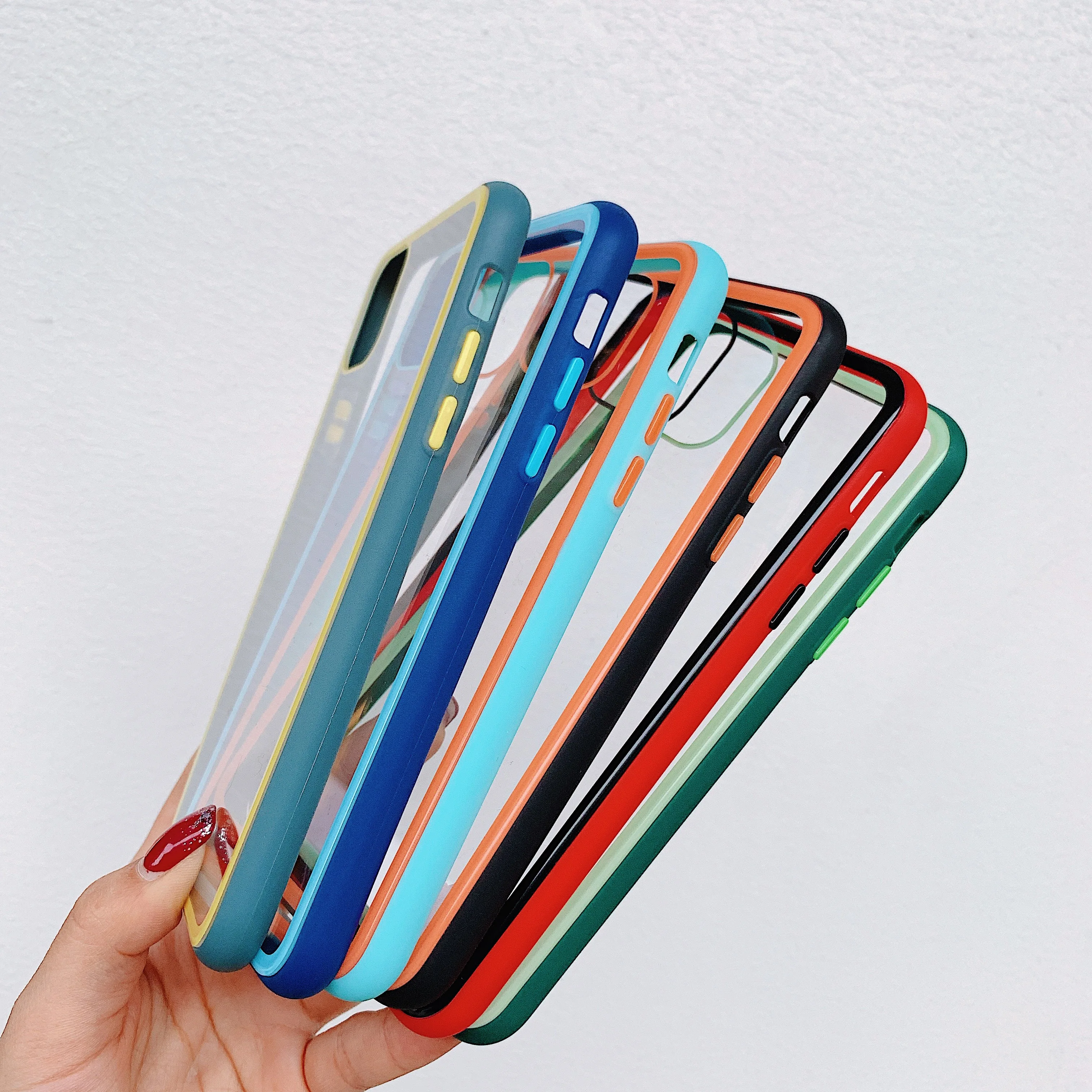 Цветной прозрачный чехол для телефона iPhone 11Pro X XR XS Max 8 7 6 6S Plus прозрачная акриловая