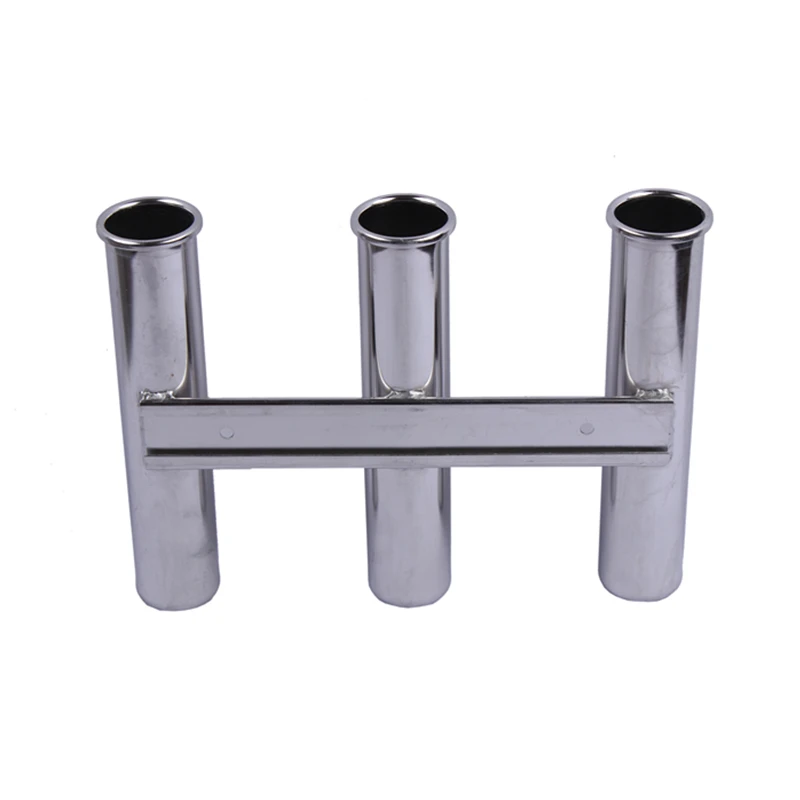 

3 Tube Rod Holder Triple Stainless Steel 316 Vertical Multi-use Fishing Rod Holder Wall-hung Style For Boat Yacht
