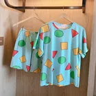 Комплект пижамы Sin Chan, женские пижамные комплекты с шортами, домашний сервис, пижама Sinchan из хлопка для мужчин и женщин, парные пижамы, бренды для мужчин 2021