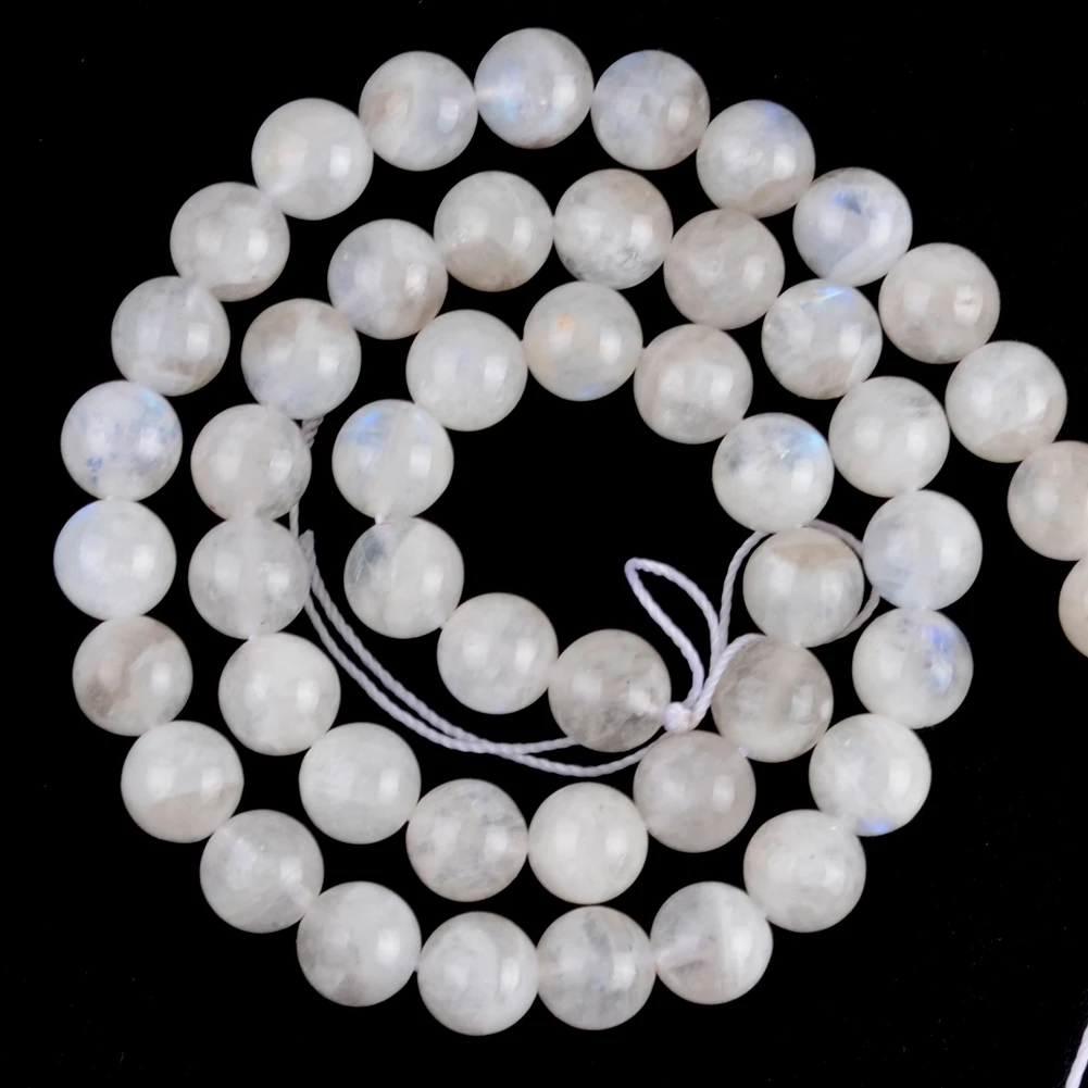 

6/8/10/12mm Natural Blue Moonstone Stone Round Gemstone Loose Spacer Bead For Jewelry Making DIY Bracelet Necklace Handmade