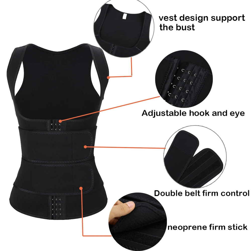ГЕКСИН неопрен Пот Сауна тела формирователь жилет Талии Тренажер моделирование