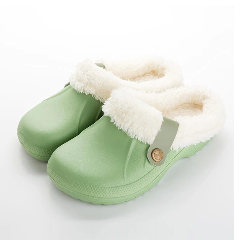 2021 women Winter Slippers Home Shoes Ladies Warm Plush Men  Slipper Anti Slip Autumn Cro  Shoes House Floor Soft Slient Slides