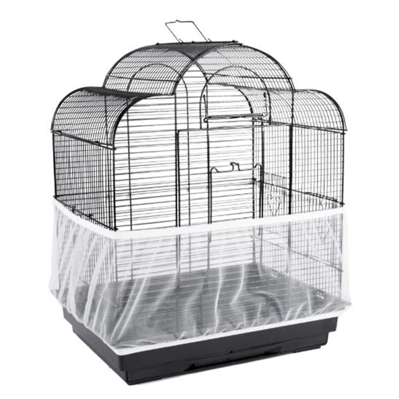 

Nylon Mesh Bird Cage Cover Shell Skirt Net Easy Cleaning Seed Catcher Guard Bird Cage Accessories Airy Mesh Parrot Bird Cage Net