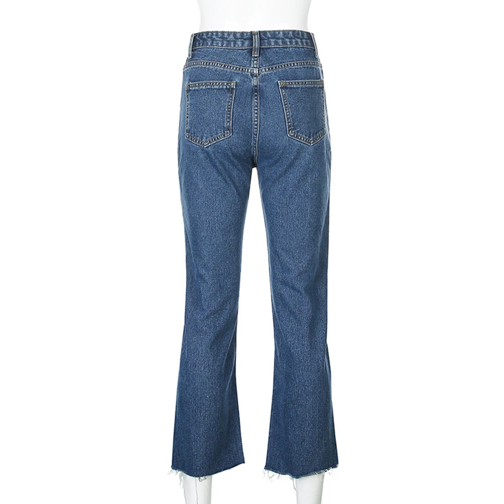 

Woman Jeans Butterfly Embroidery Denim Jeans Women High Waist Striaght Streetwear Vintage Jeans Zipper Fly